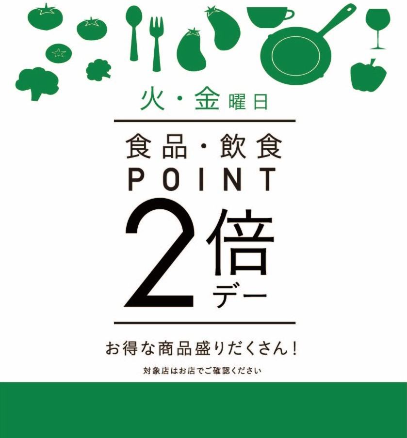 食品・飲食ポイント２倍デー